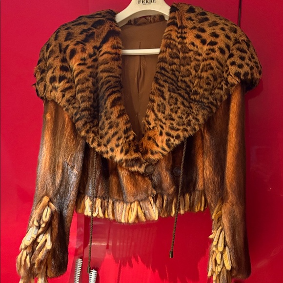 Stunning Elegant Leopard Print 100% Designer Mink Fur Jacket - Picture 8 of 9